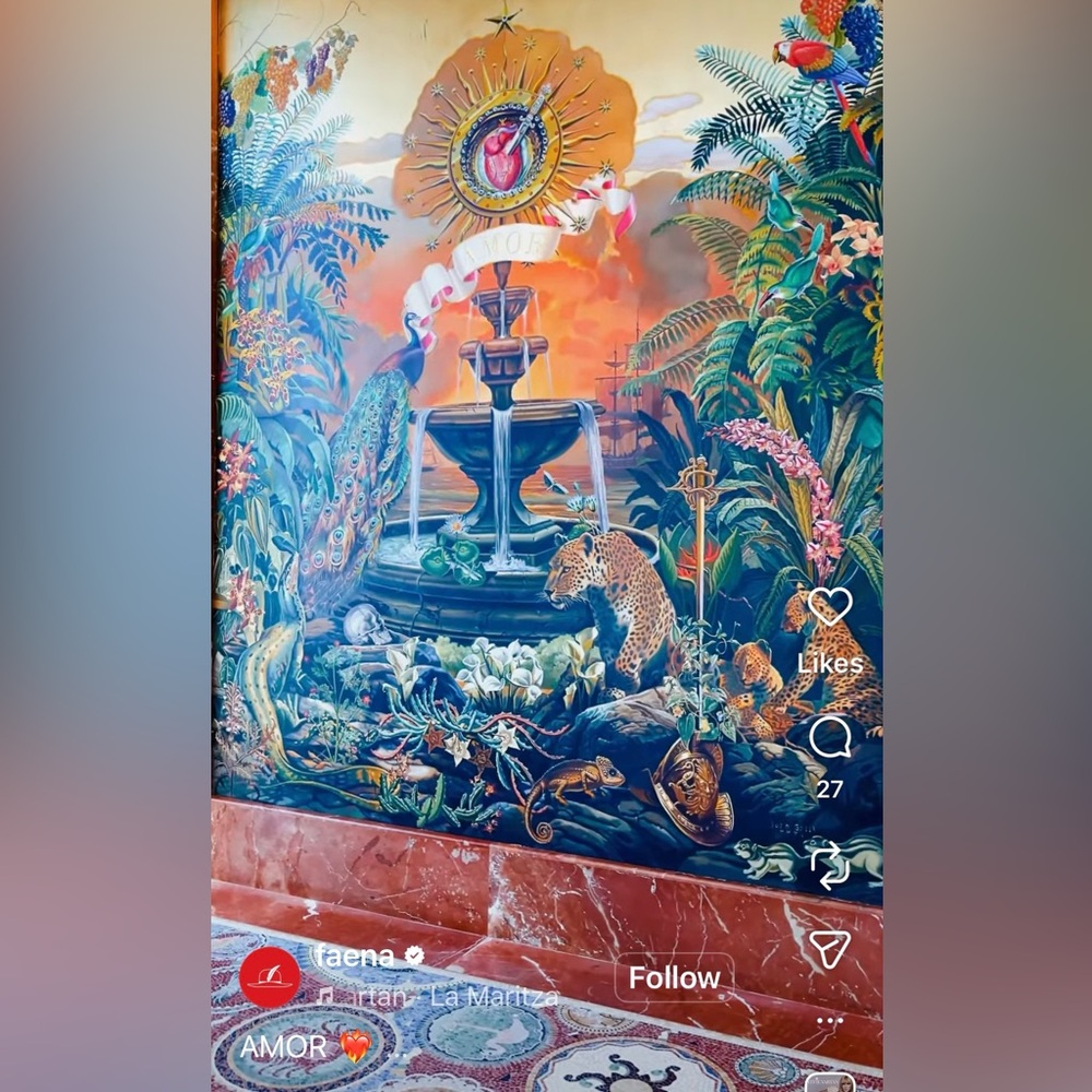 FAENA Scarf/Coverup/Tapestry-Silk-Made in Italy- “Amor” Artist Juan Gatti-65x53 - Picture 11 of 11